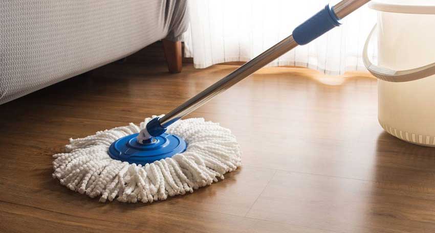 mopping wooden floors